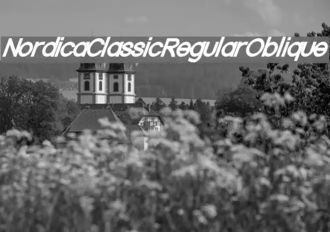 Nordica Classic Regular Oblique Font examples