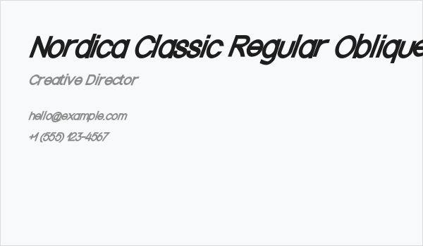 Nordica Classic Regular Oblique Business Card