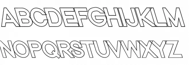 Nordica Classic Regular Opposite Oblique Outline Font Litere mari