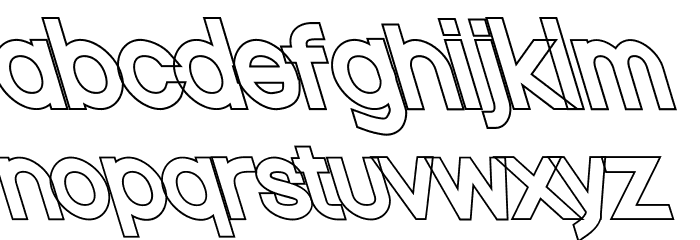 Nordica Classic Regular Opposite Oblique Outline Font LOWERCASE