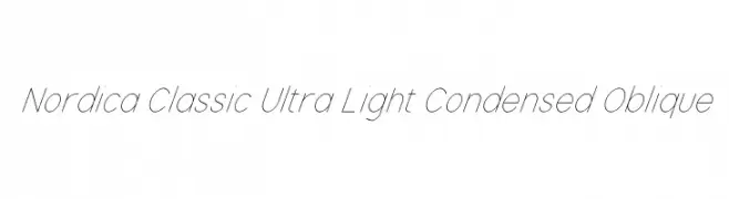 Nordica Classic Ultra Light Condensed Oblique  Fuentes Gratis Descargar