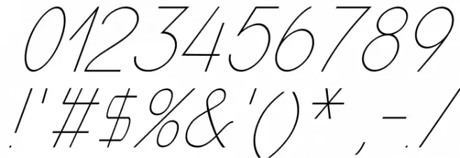 Nordica Classic Ultra Light Condensed Oblique Font OTHER CHARS