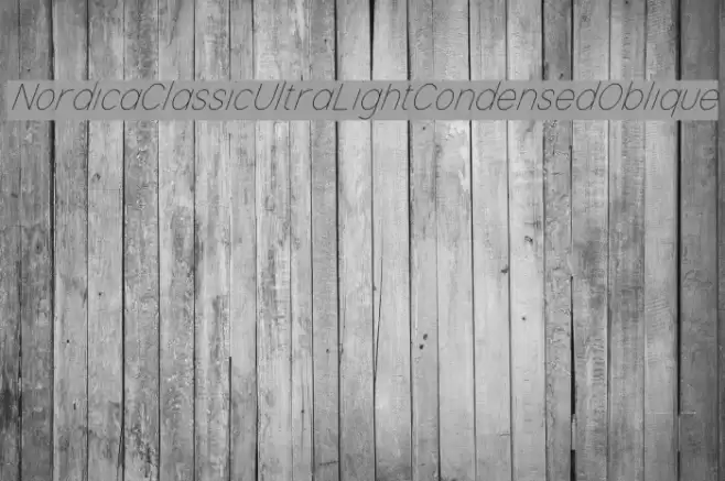 Nordica Classic Ultra Light Condensed Oblique Font examples