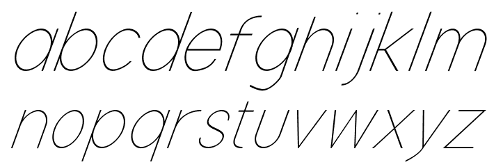 Nordica Classic Ultra Light Condensed Oblique Font LOWERCASE