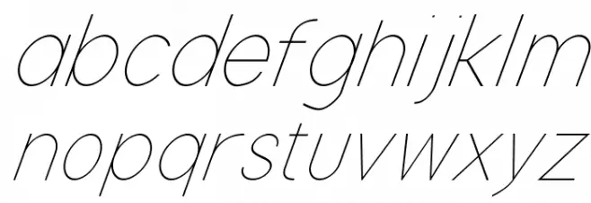 Nordica Classic Ultra Light Condensed Oblique Caratteri MINUSCOLO