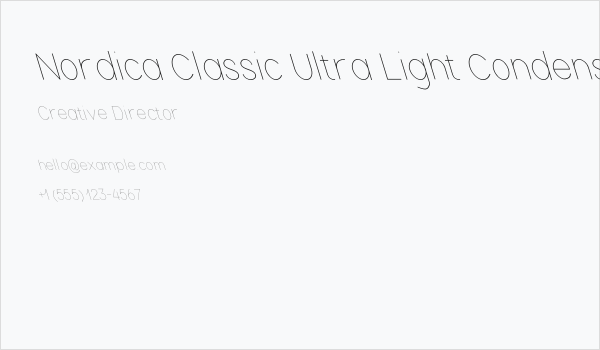 Nordica Classic Ultra Light Condensed Opposite Oblique Business Card
