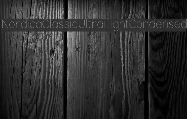 Nordica Classic Ultra Light Condensed Font examples