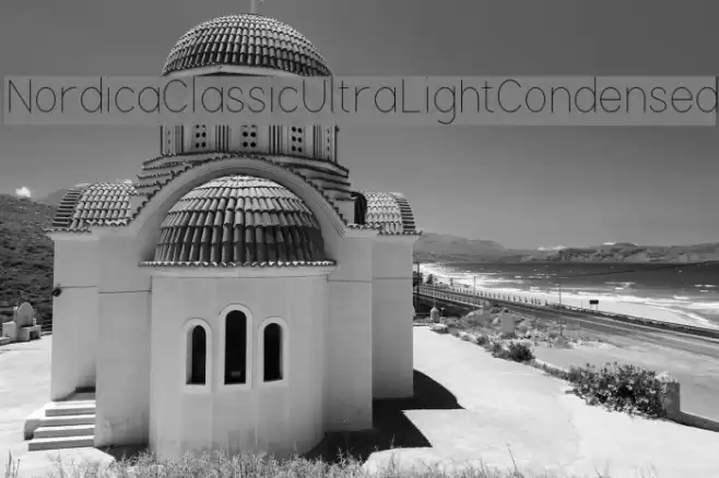 Nordica Classic Ultra Light Condensed Font examples