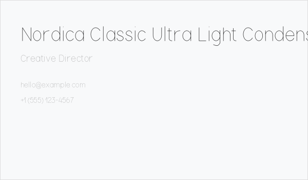 Nordica Classic Ultra Light Condensed Business Card