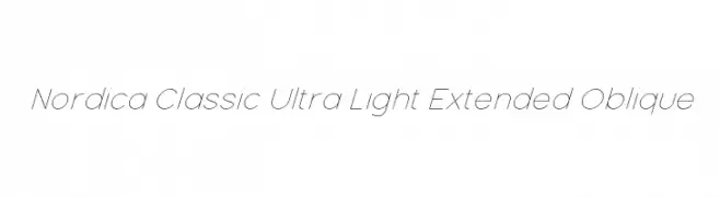 Nordica Classic Ultra Light Extended Oblique  les polices de caractères gratuit tlcharger