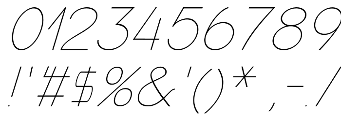 Nordica Classic Ultra Light Extended Oblique Font OTHER CHARS