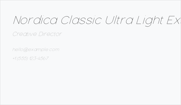 Nordica Classic Ultra Light Extended Oblique Business Card