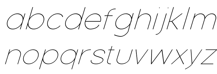Nordica Classic Ultra Light Extended Oblique Font LOWERCASE