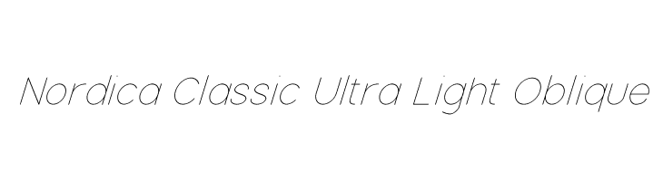 Nordica Classic Ultra Light Oblique Font