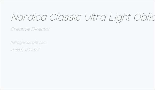 Nordica Classic Ultra Light Oblique Business Card