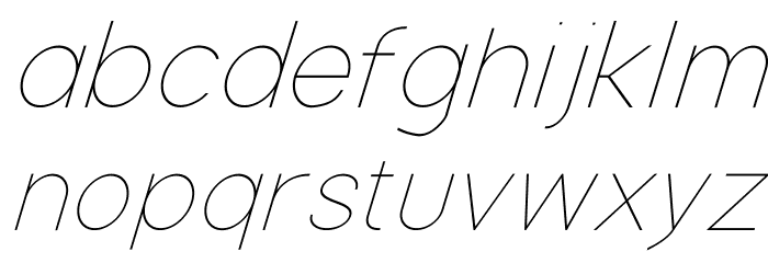 Nordica Classic Ultra Light Oblique Font LOWERCASE