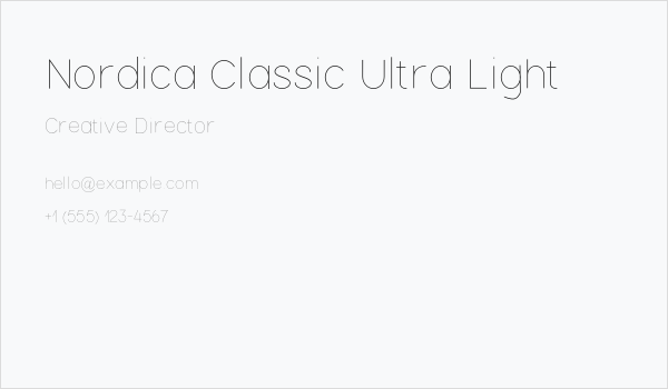 Nordica Classic Ultra Light Business Card