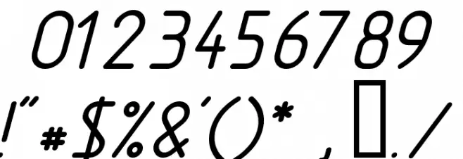 Nordica  LightItalic Font OTHER CHARS