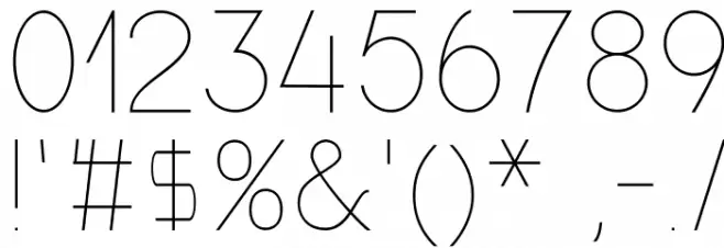 NordicaHairline Шрифта ДРУГИЕ символов