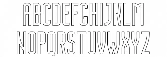 Nordin Free Outline Caratteri MAIUSCOLE