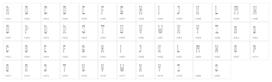 Nordin Free Outline Character Map