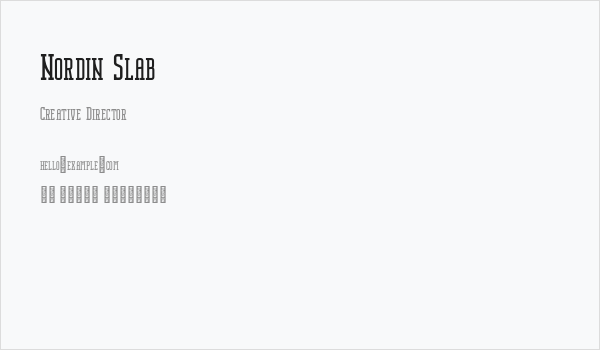 Nordin Slab Business Card