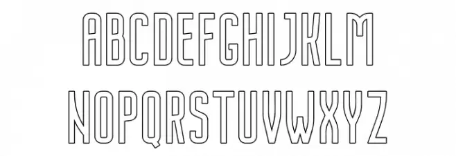 NordinFree-Outline Font LOWERCASE