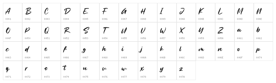 Nordstall Free Regular Character Map