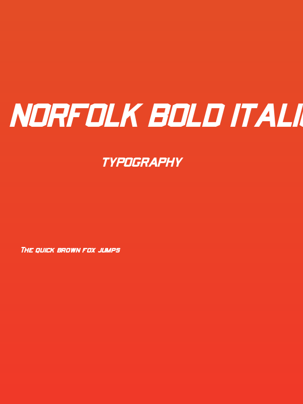 Norfolk Bold Italic Poster