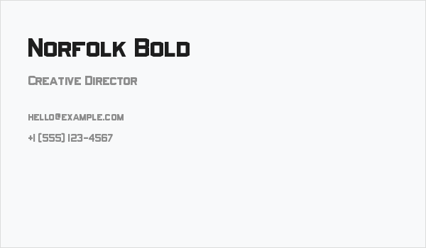 Norfolk Bold Business Card