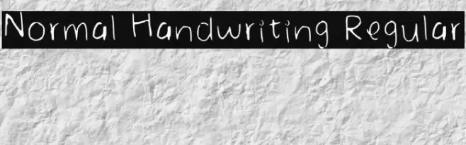 Normal Handwriting Regular Polices examples
