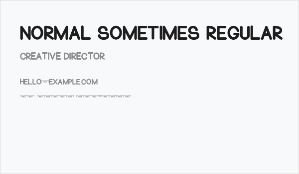 Normal Sometimes Regular Business Card