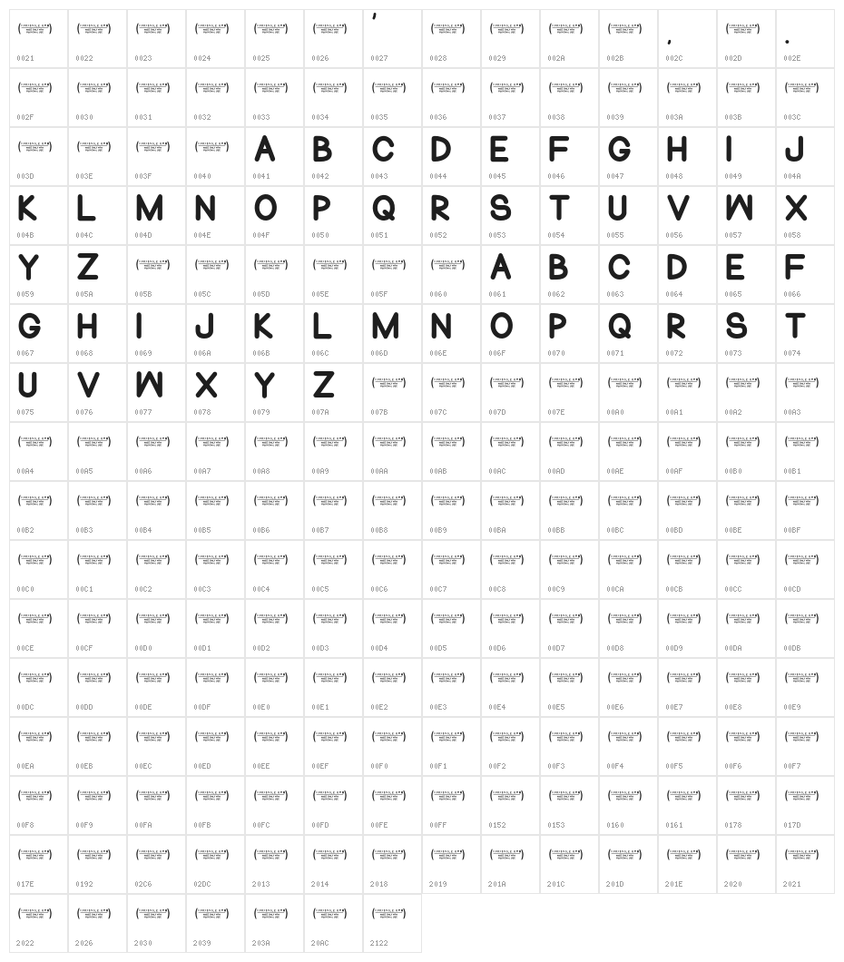 NormalSometimes-Regular Character Map