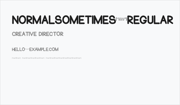NormalSometimes-Regular Business Card