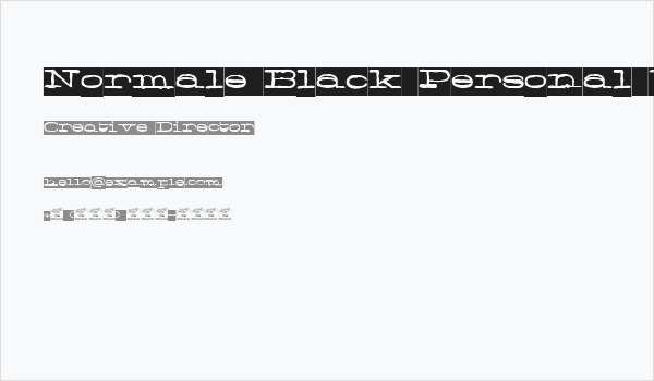 Normale Black Personal Use Business Card