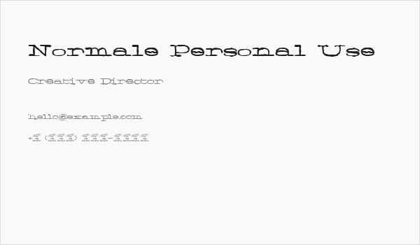 Normale Personal Use Business Card