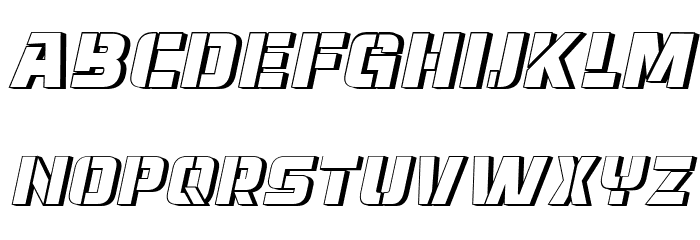 Normandia 3D Italic Font LOWERCASE