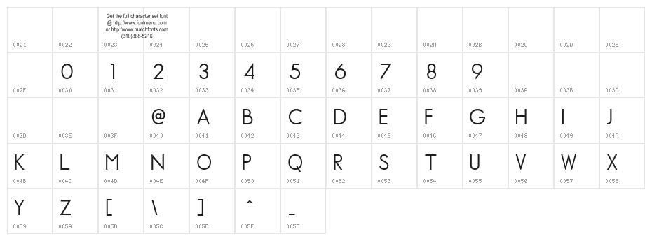 Normographe Tryout Character Map