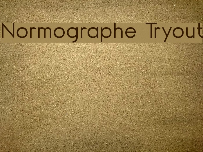 Normographe Tryout Font examples