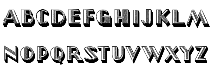 North Border Extruded Hollow Regular Font OTHER CHARS