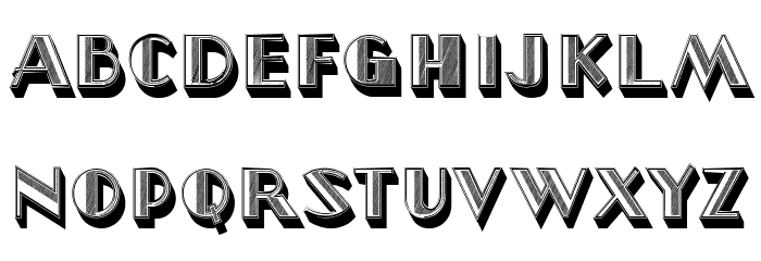North Border Extruded Hollow Regular Font LOWERCASE