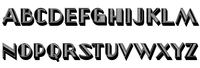 North Border Extruded Regular Font LOWERCASE