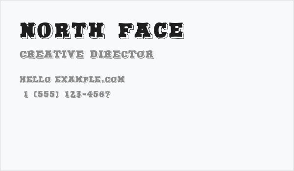 North Face Business Card