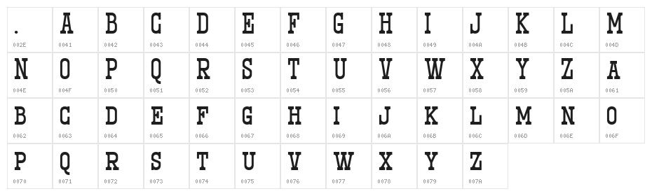 North Railway DEMO Regular Character Map