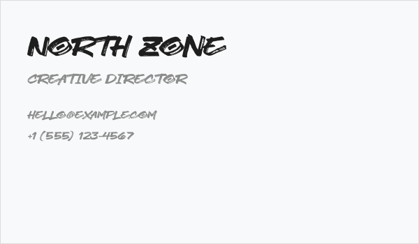 North Zone Business Card
