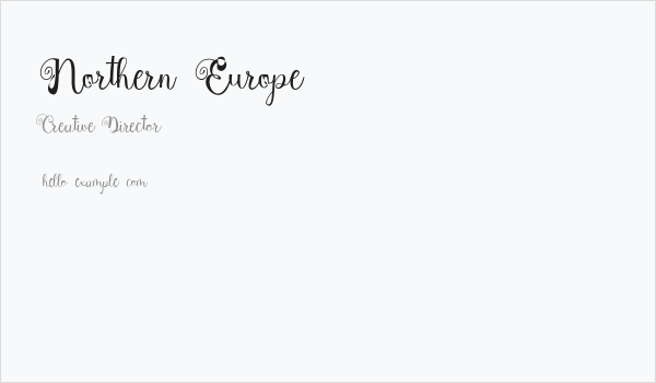 Northern Europe Business Card