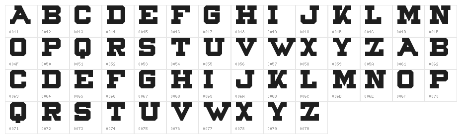 Northpoint Regular Character Map