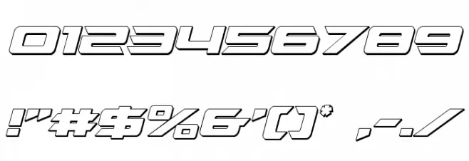 Northstar 3D Italic Font OTHER CHARS