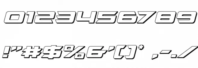 Northstar 3D Italic Font OTHER CHARS