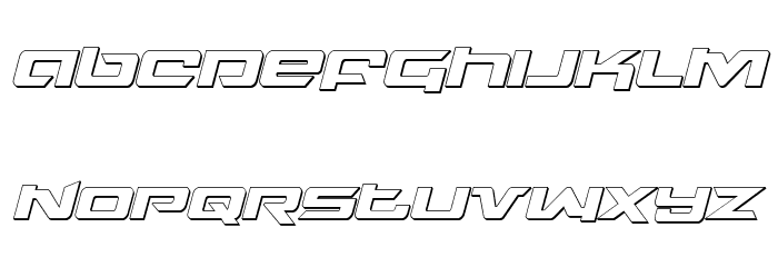 Northstar 3D Italic Font LOWERCASE
